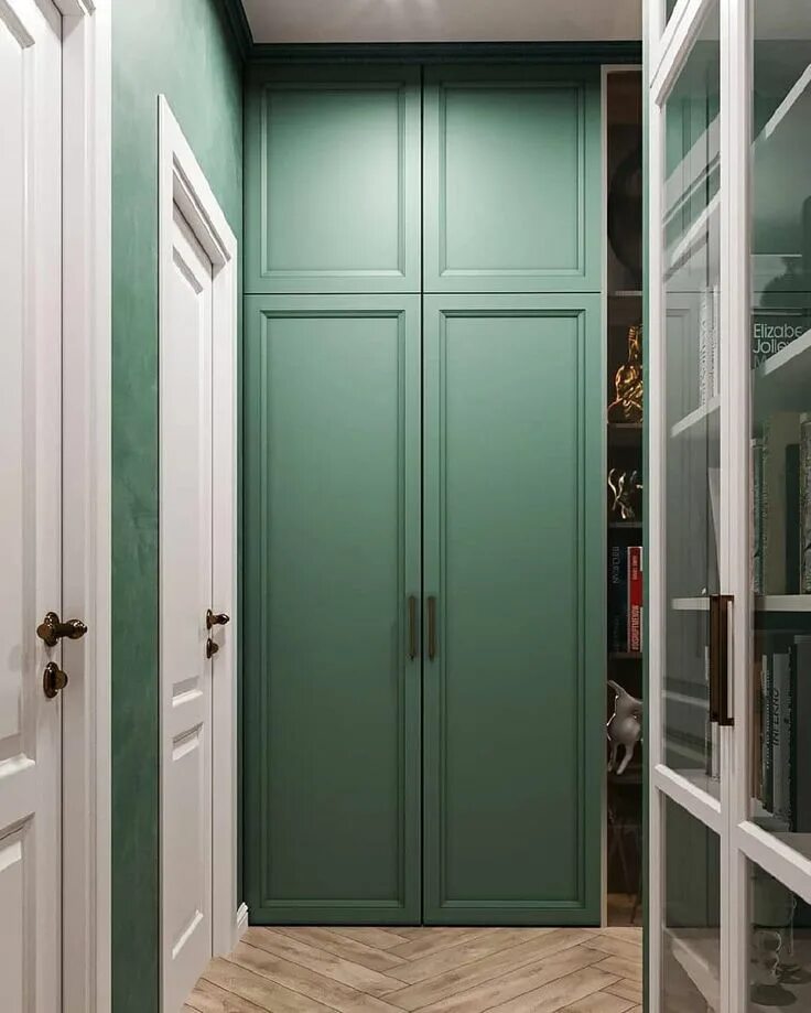 Прихожая зеленого цвета фото Нет описания фото. Grey interior doors, Wardrobe interior design, Interior ceili