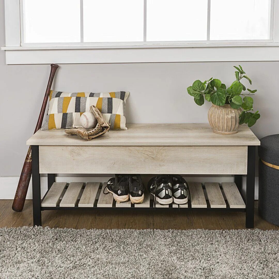 Прихожие скамейки фото Three Posts Bennett Storage Bench Wayfair.co.uk Wood storage bench, Storage benc