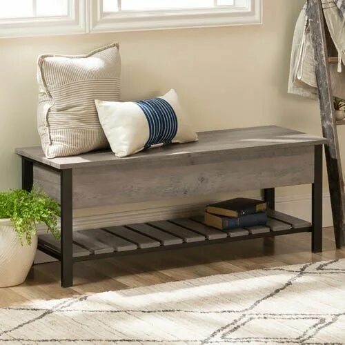 Прихожие скамейки фото Graywash Open-Top Storage Bench Home decor, Decor, Furniture