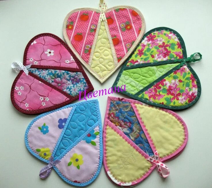 Прихватки фото схемы Quilted bag, Mug rugs, Pot holders