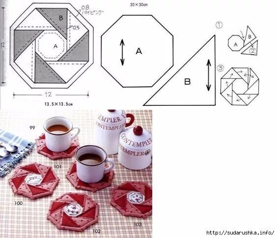 Прихватки из лоскутков своими руками выкройки 001bb92d6bead3de (564x486, 125Kb) Квилтинг, Квилтинговые проекты, Шестиугольное 