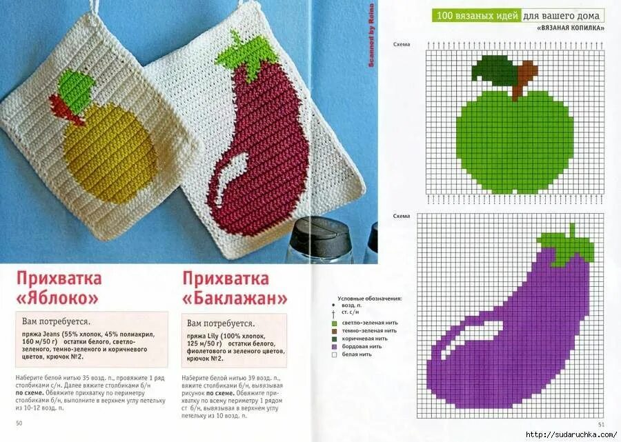 Прихватки спицами со схемами travaux-manuels3.overblog.com Идеи для вязания, Вязаные прихватки, Вязание