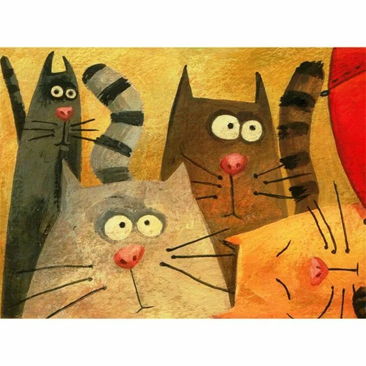 Прикольная картинка с днем кошек international directory of children's illustrators Cat art illustration, Cat pai