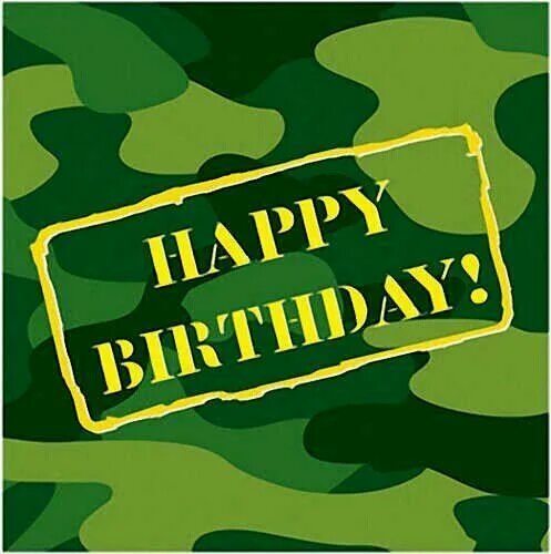 Прикольная картинка с днем рождения военному Camo Birthday Camouflage party, Camo party, Birthday clips