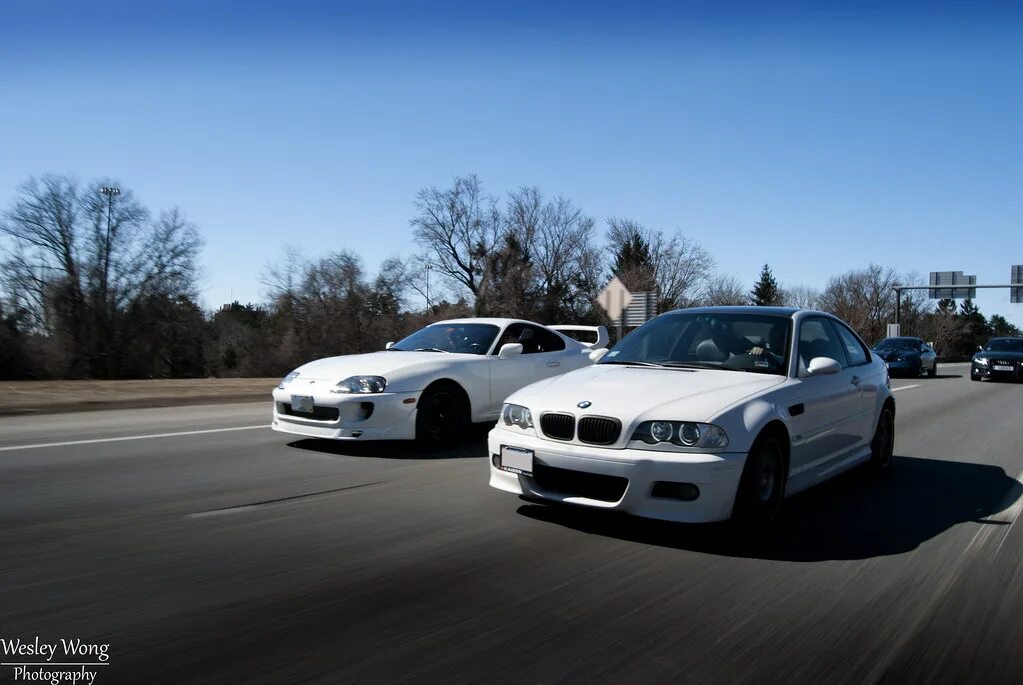 Прикольное фото бмв и тойота BMW E46 M3 vs. Toyota Supra MKIV Wesley Wong Flickr