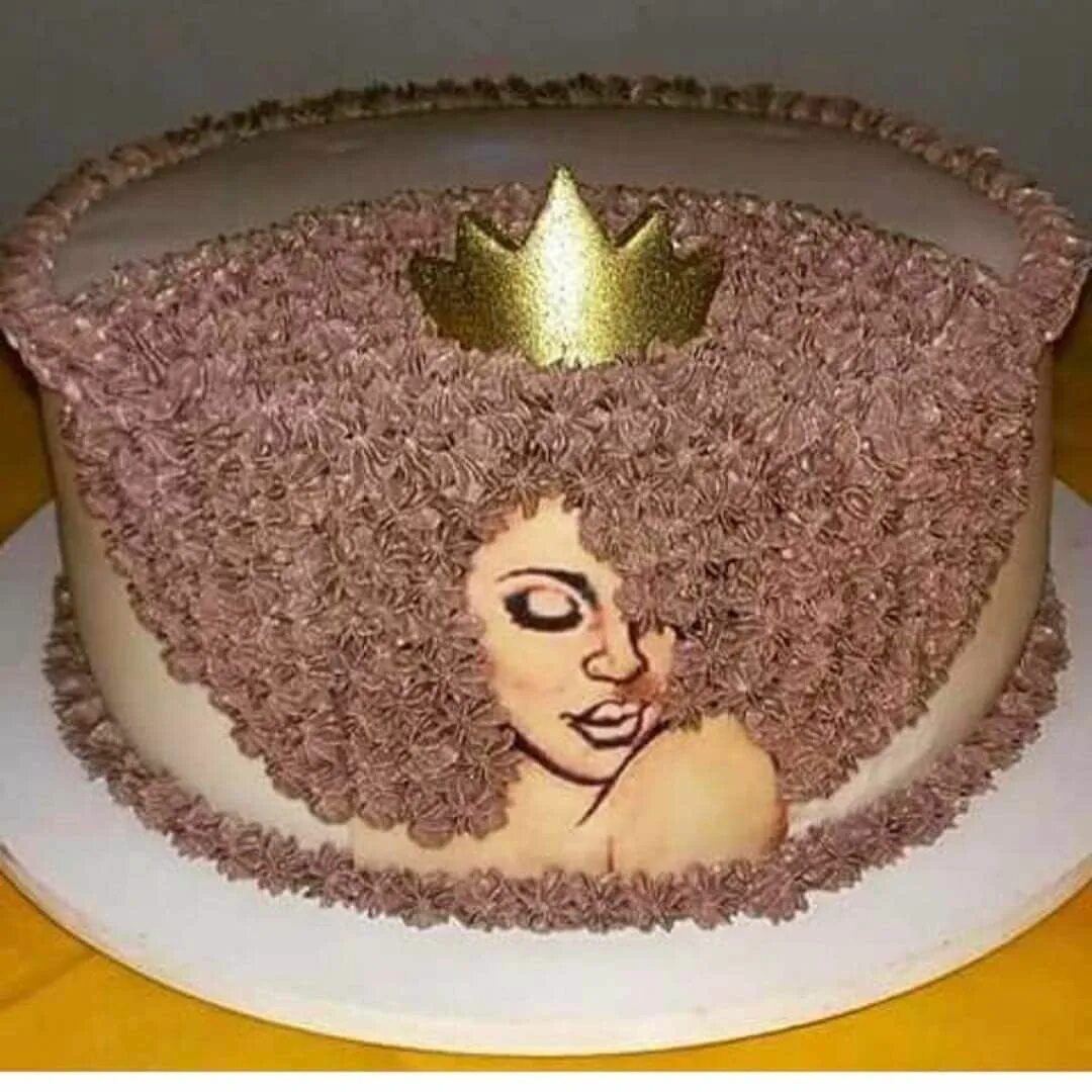 Прикольное оформление торта девушке Black Queen Afro Cake Торт, Украшение тортов, Приготовление торта