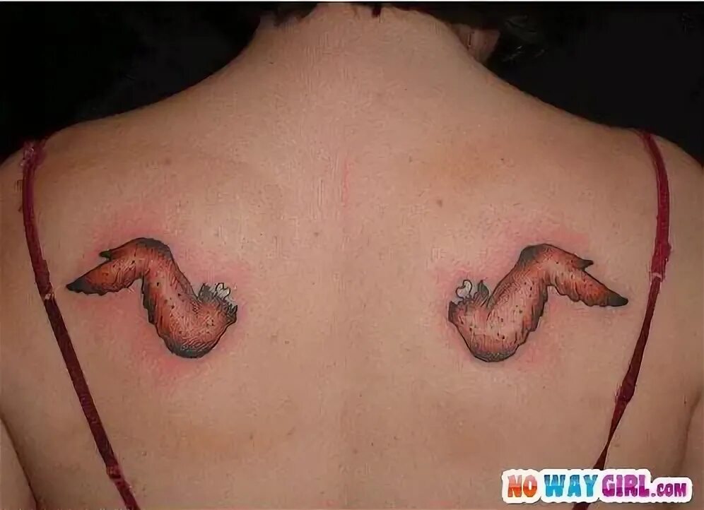 Прикольное тату фото Chicken Wing Tattoo Food tattoos, Bad tattoos, Weird tattoos