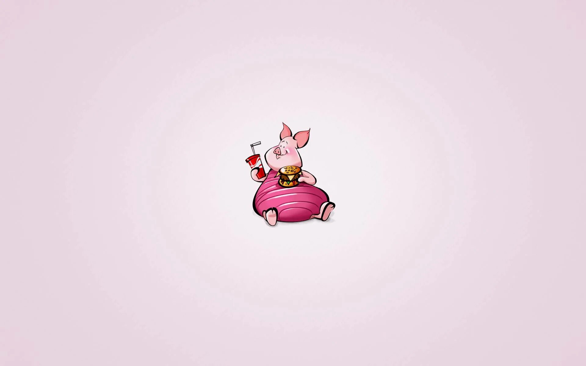 Прикольные фото на обои Download Minimalist Fat Piglet Wallpaper Wallpapers.com