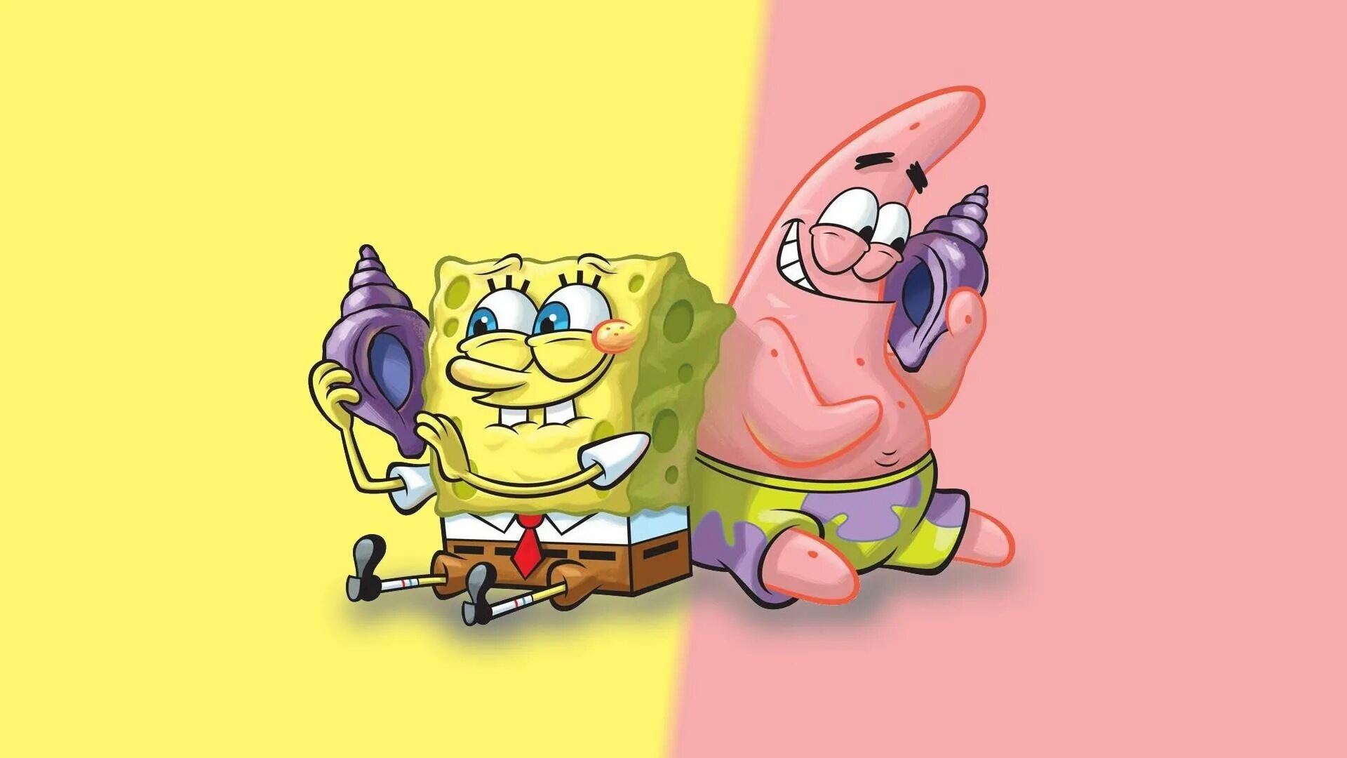 Прикольные фото на обои телефона Spongebob and Patrick Yellow/Pink 1920x1080 Spongebob wallpaper, Spongebob backg