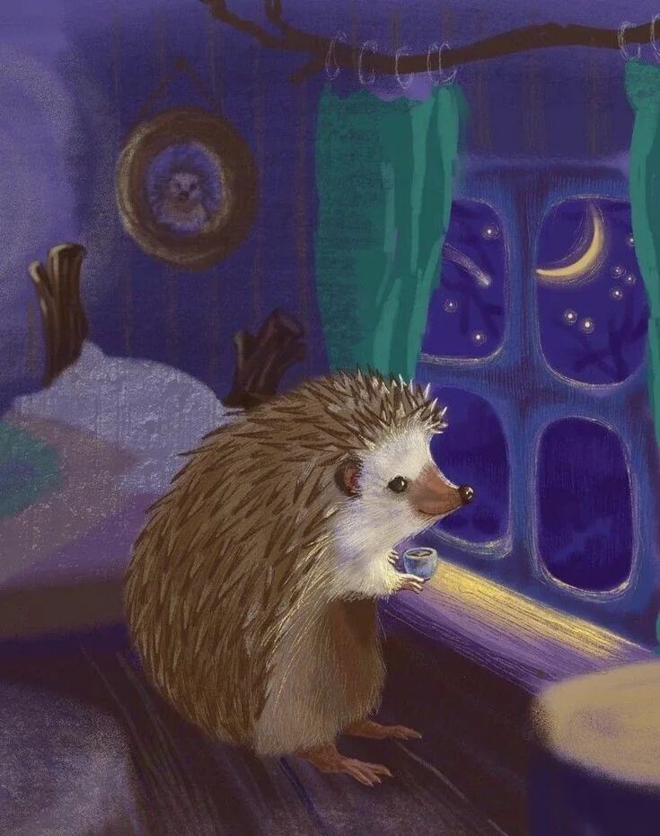 Прикольные картинки добрый вечер ежик Pin on Creatures Hedgehog illustration, Hedgehog art, Storybook art