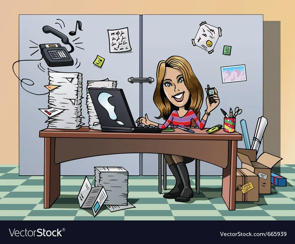 Прикольные картинки работников бесплатно Busy employee Royalty Free Vector Image - VectorStock