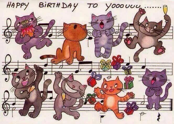 Прикольные картинки с днем кота Pin by nicole aerts on HAPPY BIRTHOAY Cat birthday greetings, Birthday humor, Ca