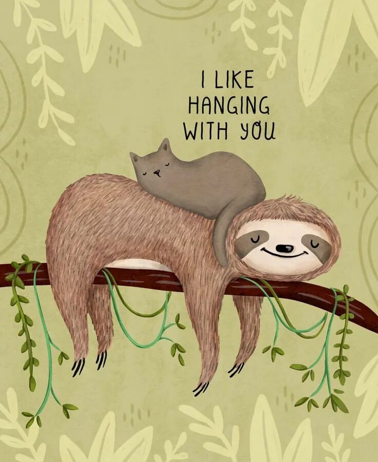 Прикольные картинки с днем лени Pin by Gpe Viviana on Perezosos Sloth drawing, Sloth art, Drawing illustrations