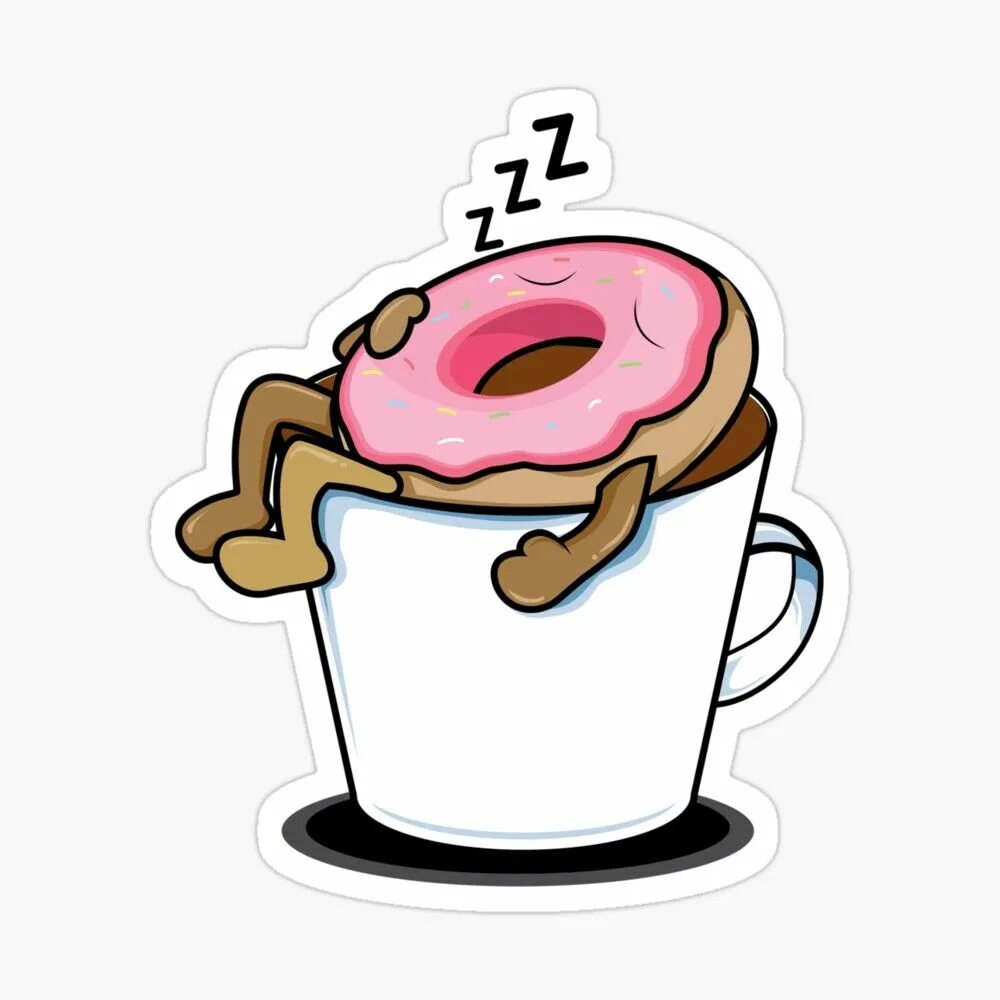 Прикольные картинки с добрым утром тетя But First I Need Coffee And Donut Sticker by Funny Gag Gifts Coffee and donuts, 