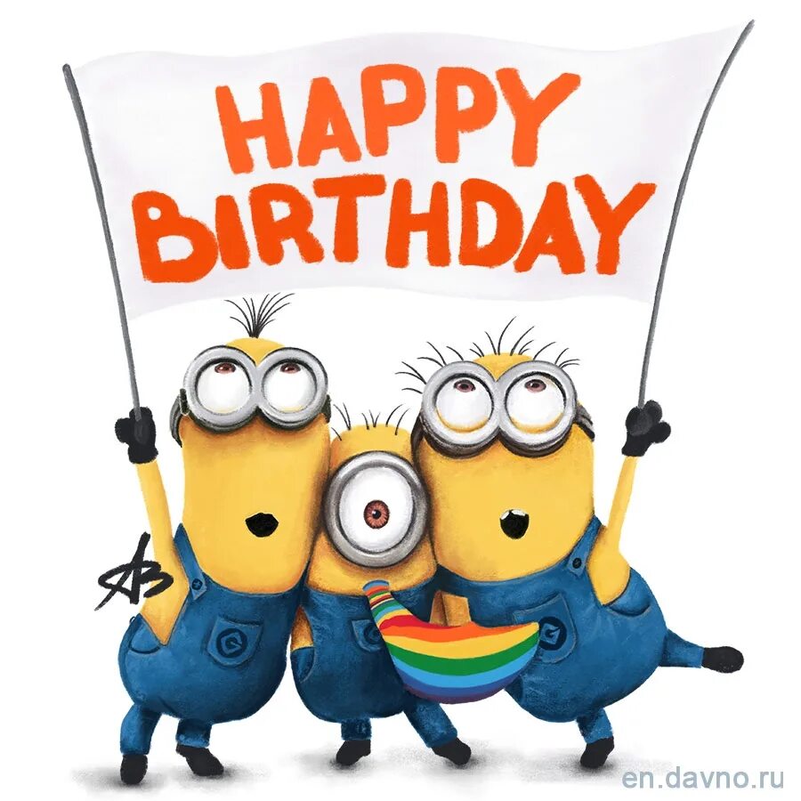 Прикольные открытки картинки с днем рождения Printable Minion Birthday Cards - Printable Word Search PL