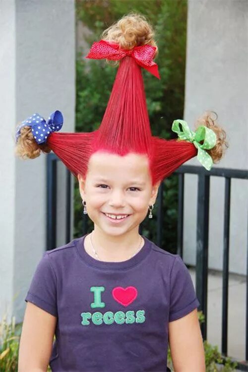 Прикольные прически для 9 лет Halloween Hairstyle Wacky hair, Wacky hair days, Crazy hair