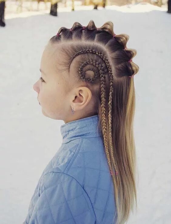 Прикольные прически для девочек короткие Скандинавские детские косички Braided mohawk hairstyles, Braided hairstyles for 