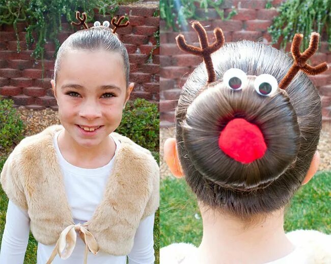 Прикольные прически для девочек короткие 20 Beautiful Christmas Hairstyles for Ladies 2017 - SheIdeas Kids christmas, Chi