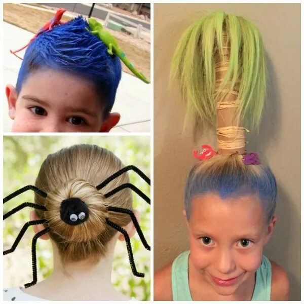 Прикольные прически для девочек короткие волосы Crazy Hair Ideas for Kids #crazy #Hair #IDEAS #Kids #hairstyles , #kidshairstyle