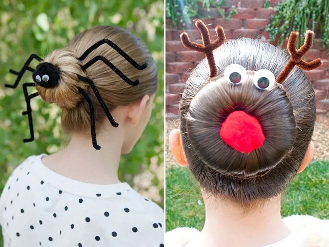 Прикольные прически для девочек короткие волосы The Best Hairdos From "Crazy Hair Day" at Schools Crazy hair days, Crazy hair, H