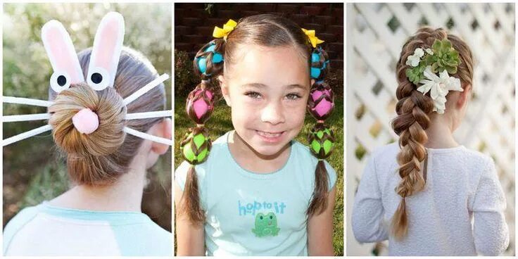 Прикольные прически для девочек на длинные Cute Easter Hairstyles #braidsforkids Easter hairstyles, Cute hairstyles for kid