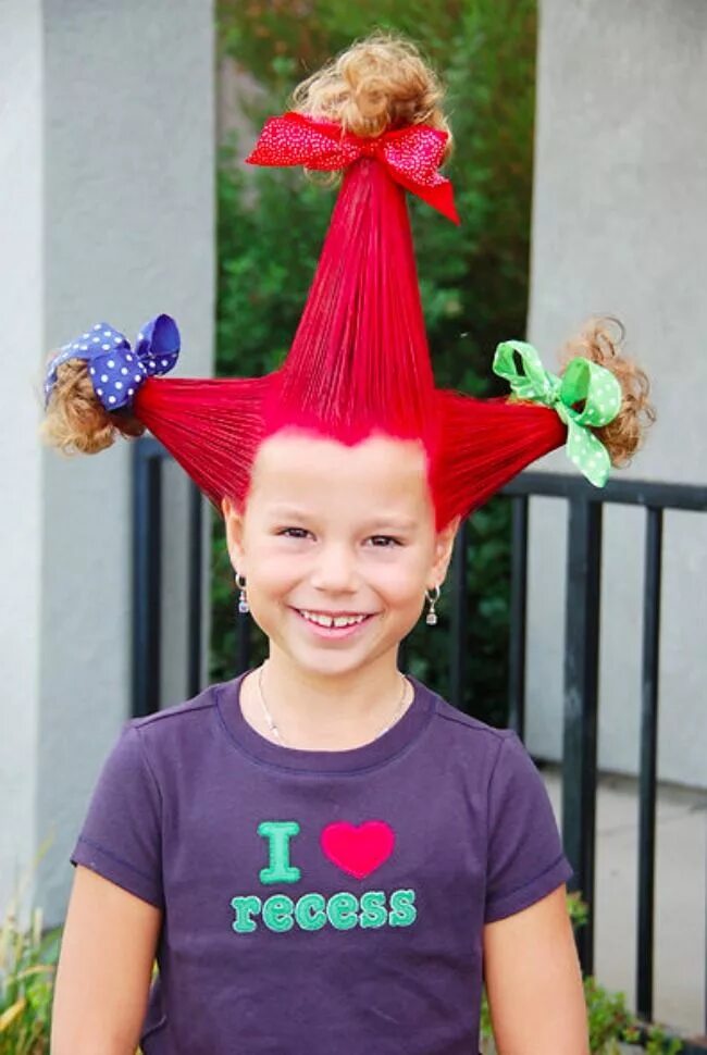 Прикольные прически для девочек на длинные волосы The 11 Best Crazy Hair Day Ideas The Eleven Best Wacky hair, Crazy hair days, Wa