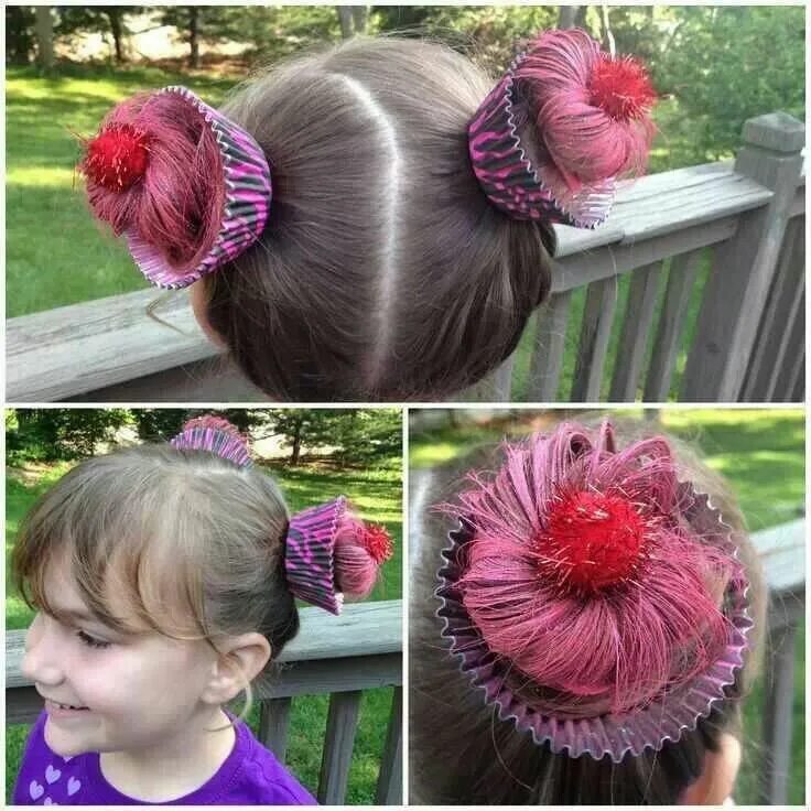 Прикольные прически для девочек на средние волосы Cute idea Crazy hair, Wacky hair days, Crazy hair day at school