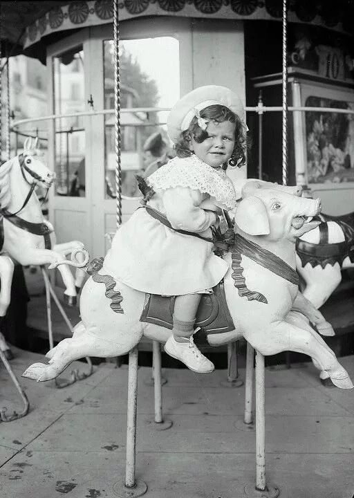 Прикольные ретро фото My Little Time Machine - Paris, Luna Park, 1910 Винтажная фотография, Старинные 