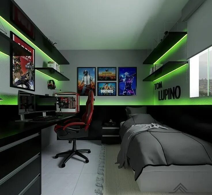 Прикольный интерьер комнаты Pin on Products ideas Small game rooms, Computer gaming room, Video game room de