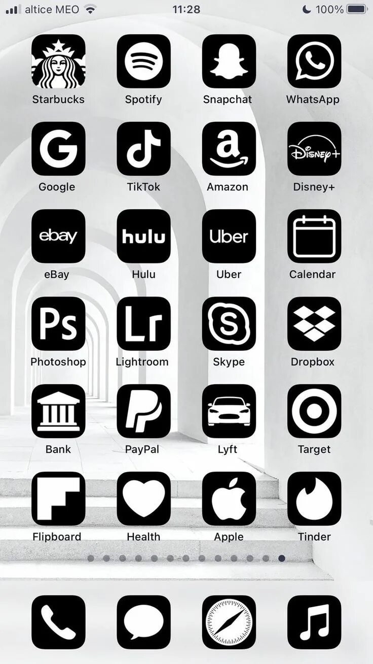 Приложение черно белое фото Aesthetic Black iOS 14 App Icons Pack - 108 Icons - 1 Color - Black App Icons Ae