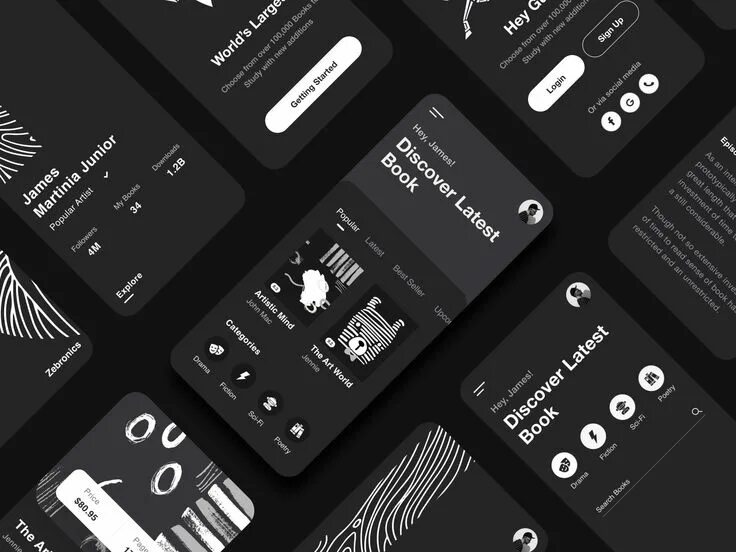 Приложение черно белое фото Mobile UI Mobile app design inspiration, Mobile app ui, Mobile app design