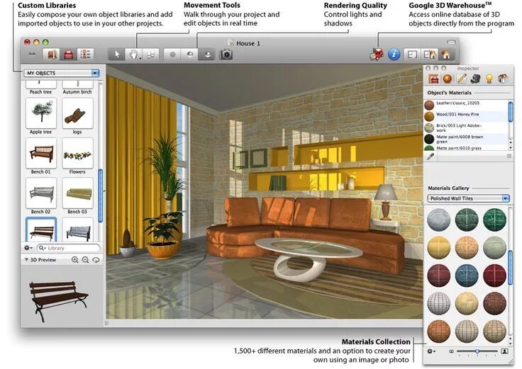 Приложение для дизайна интерьера дома бесплатно Architecture, Fabolous Design Of The Living Room Made Of The Wonderful Software 