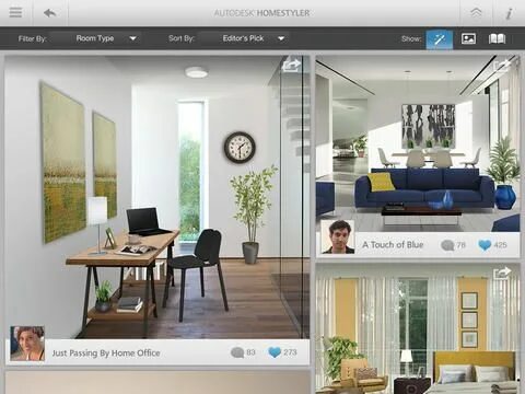 Приложение для дизайна квартиры Homestyler Interior Design app- experiment with real products and colors. Best i