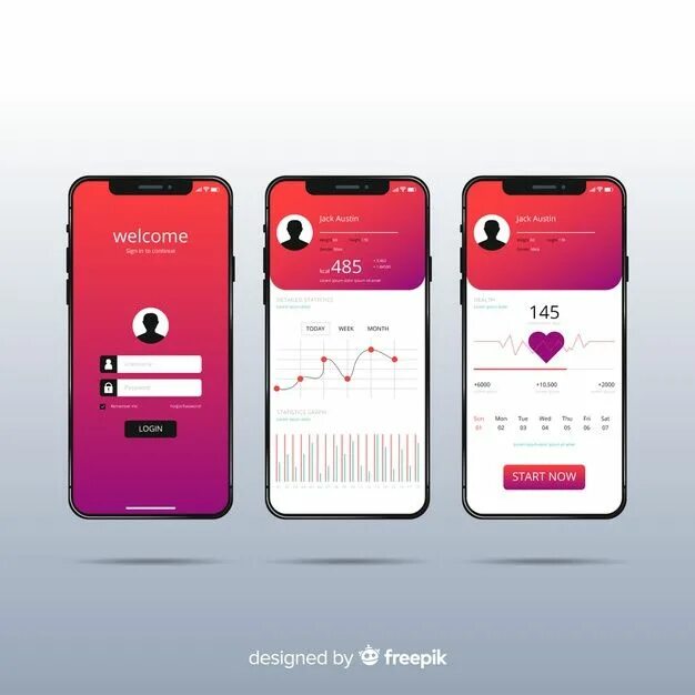 Приложение для красивого оформления текста Free Vector Fitness mobile app infographic flat design Mobile app, Best app desi