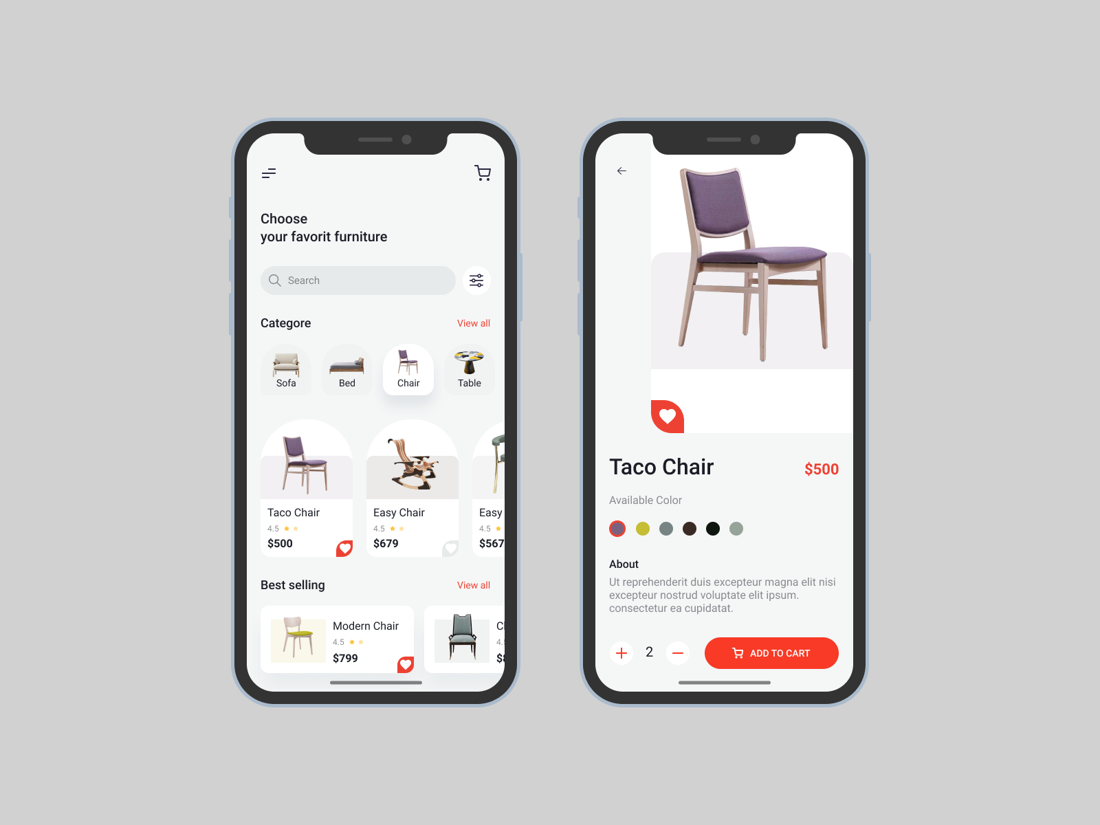 Приложение для мебели в интерьере Free Furniture Store APP UI Kit Concept by PSDKits on Dribbble