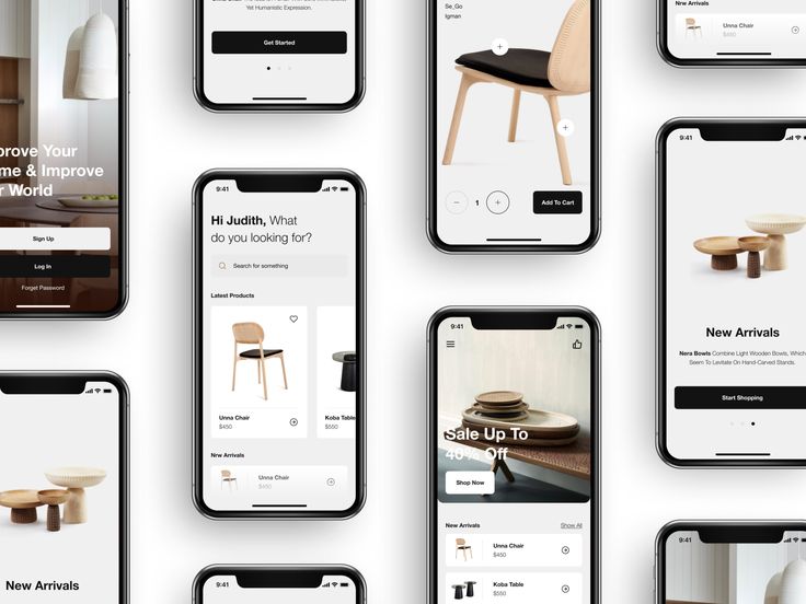 Приложение для мебели в интерьере Furniture IOS App App, Ios app, Ios app design