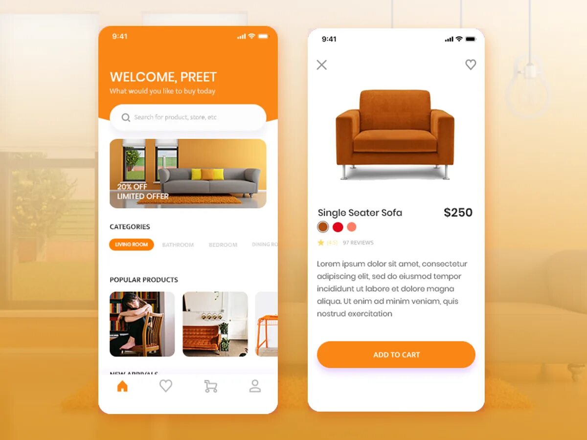 Приложение для мебели в интерьере Furniture App Screens Furniture app, App development, Ios app development