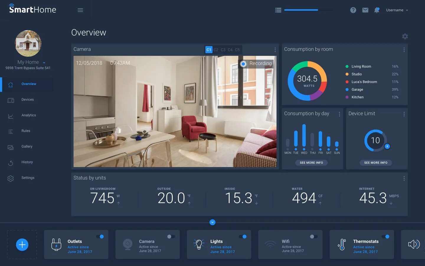 Приложение для оформления квартиры uistore.design Smart home, Smart home dashboard, Iot smart home