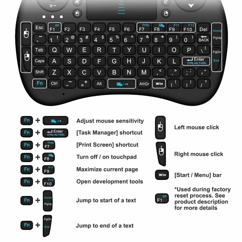 Приложение для подключения клавиатуры к телефону NEW Rii i8 2.4Ghz Mini Wireless Keyboard +Touchpad for PC Android smart TV PS4 e