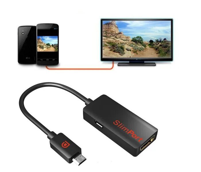 Приложение для подключения телефона через hdmi Slim Port 1080p 3d Mydp Slimport To Hdmi Adapter Micro Usb Male To Hdmi Female A