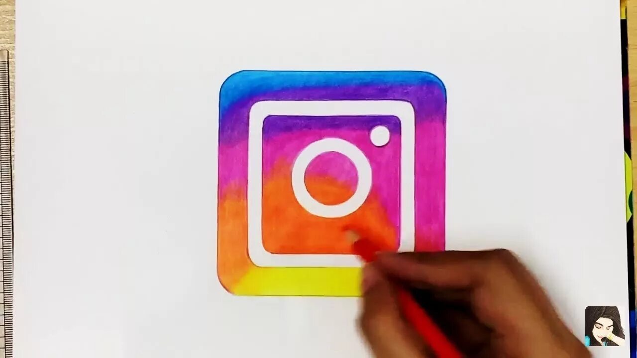 Приложение для срисовки фото на бумагу How to Draw the instagram App Logo - Rabia Drawing Art - YouTube