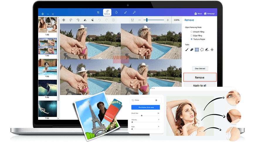 Приложение для удаления водяных знаков с фото UkeySoft Photo Watermark Remover - удаление водяных знаков, нежелательных объект