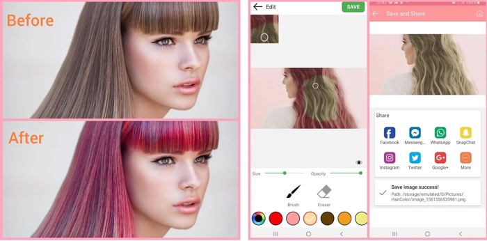 Приложение для замены цвета волос на фото Hair Color Changer Styler Techtippr