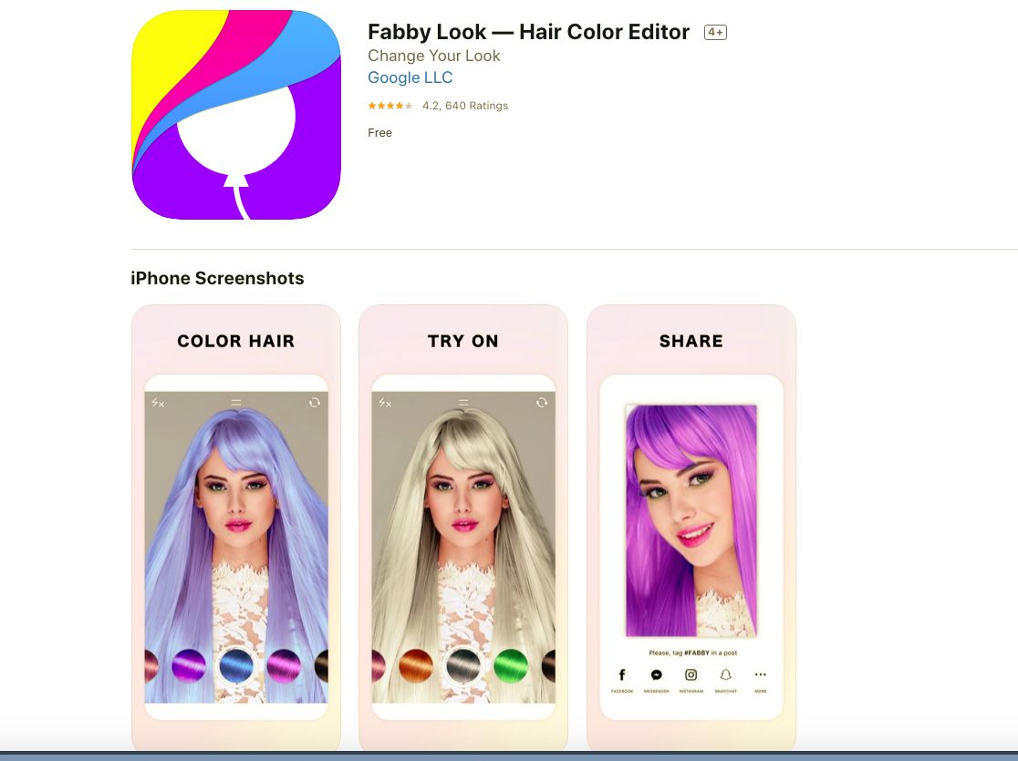 Приложение где прически цвет волос Reklame golf Absay hair dye filter Aja Sammenligning elite