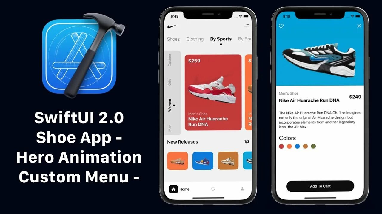 Приложение герой фото SwiftUI 2.0 Shoe App - Hero Animation - Custom Tab Menu's - Xcode 12 SwiftUI 2.0