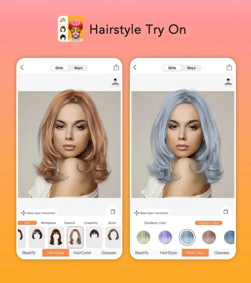 Приложение как выглядит цвет волос Hair Color Changer: Virtual Hair Color Try on With Fotor, hair cloe