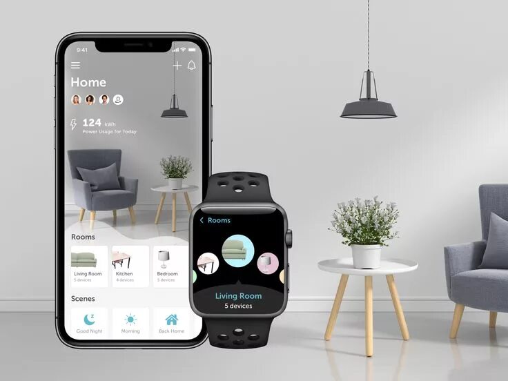 Приложение на телефон для дизайна квартиры Smart Home App Smart home, Smart home design, Smart device design