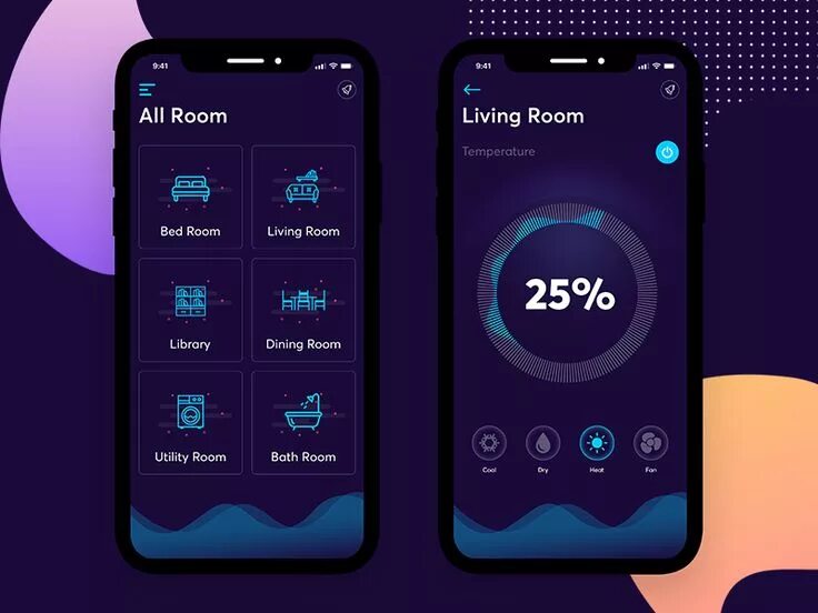 Приложение на телефон для дизайна квартиры Smart Home - UpLabs Android design, App design, Smart home