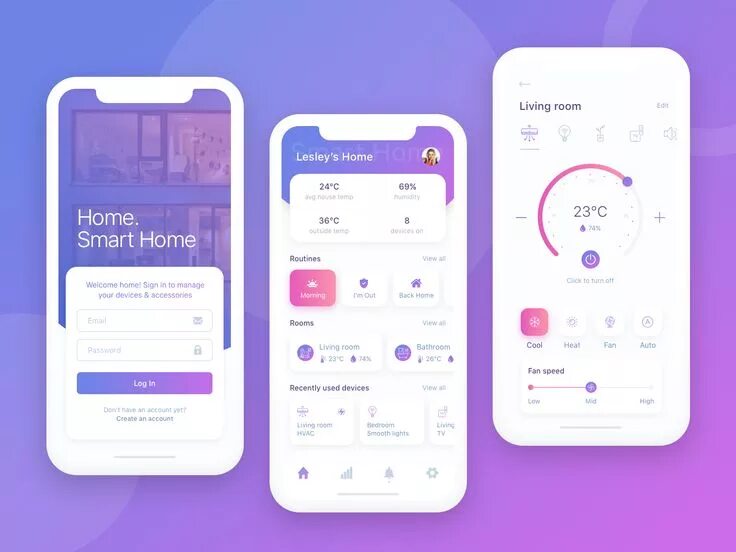 Приложение на телефон для дизайна квартиры Dribbble shot smart home upd Ux design mobile, Mobile app design inspiration, De