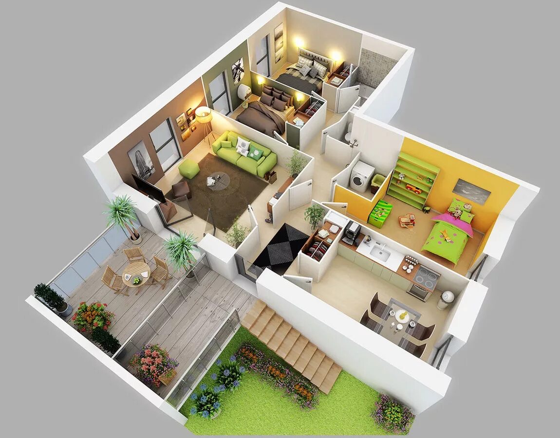 Приложение планировка квартиры и дизайн интерьера бесплатно 25 Three Bedroom House/Apartment Floor Plans Home design plans, Three bedroom ho